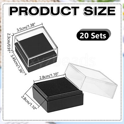 Transparent Plastic Badge Storage Boxes LS-CON-WH0083-017-1