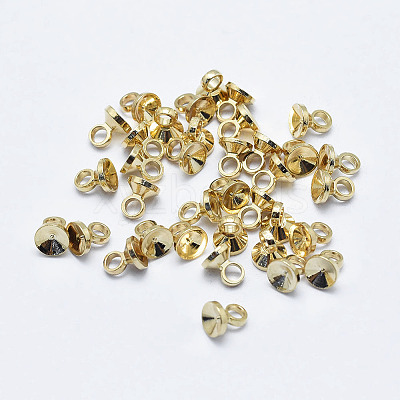 Brass Bead Cap Bails X-KK-G331-03G-NF-1