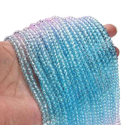 Transparent Painted Glass Beads Strands DGLA-A034-T3mm-A22-1