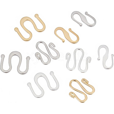 72Pcs 9 Style Brass S Hook Clasps KK-BC0002-29-1