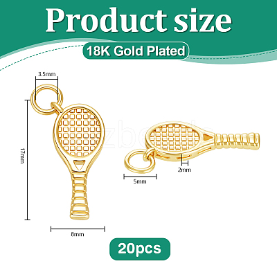 20Pcs Sports Brass Pendants KK-PH0014-26-1