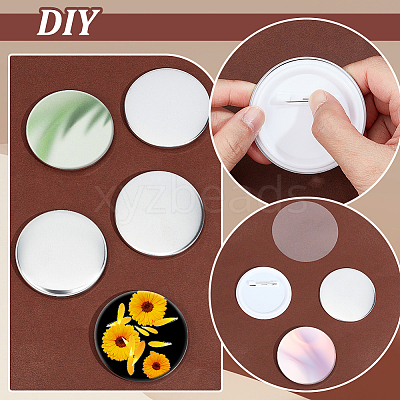 Flat Round Blank Badge Button Parts DIY-WH0430-387B-1