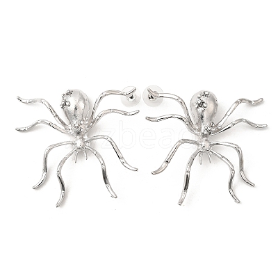 Alloy Rhinestone Stud Earrings LS-EJEW-P321-01P-1