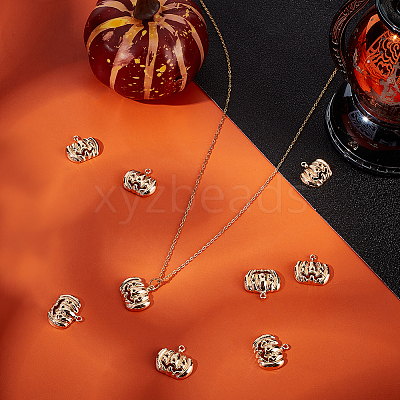 10Pcs Halloween Themed Brass Pendants KK-BBC0015-68B-1