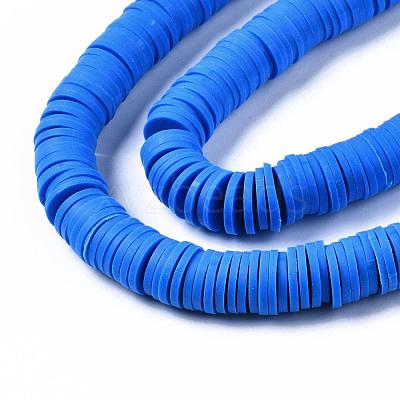 Flat Round Handmade Polymer Clay Beads CLAY-R067-10mm-33-1