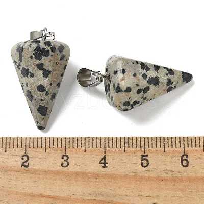 Natural Dalmatian Jasper Pendants G-B127-13P-02-1