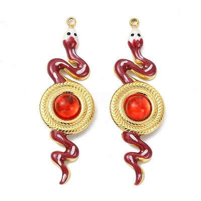 304 Stainless Steel Enamel Pendants STAS-T076-07G-03-1