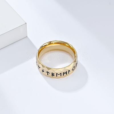 Viking Word Pattern 304 Stainless Steel Finger Rings for Men FS-WG08DAB-19-1