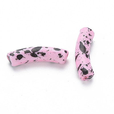 Opaque Spray Painted Acrylic Beads MACR-S372-002F-B03-1
