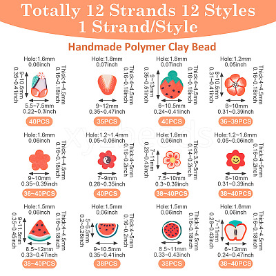 12 Strands 12 Styles Handmade Polymer Clay Bead Strands CLAY-TA0001-72A-1