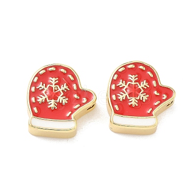 Christmas Brass Enamel Beads KK-I474-G06-1