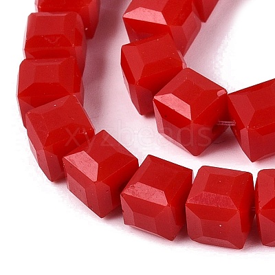 Opaque Glass Beads Strands GLAA-R041-8x8mm-C05-1