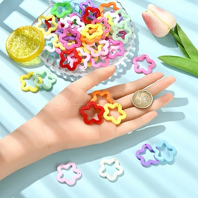 50Pcs Opaque Acrylic Pendants MACR-YW0004-36-1