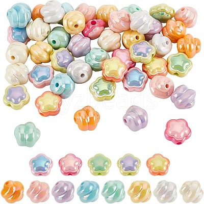 52Pcs 13 Styles UV Plating Acrylic Beads OACR-AR0001-26-1