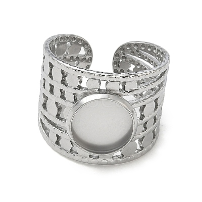 304 Stainless Steel Cuff Ring Components SA-CBA37BC-15B-P-1