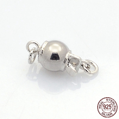 925 Sterling Silver Round Box Clasps STER-L018-01-6mm-1