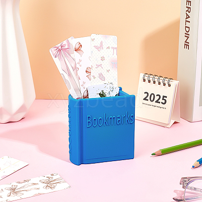 Plastic Book-shaped Bookmark Holder AJEW-WH0609-623B-1