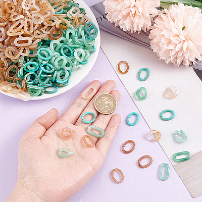 480Pcs 6 Style Acrylic Linking Rings OACR-DC0001-02-1