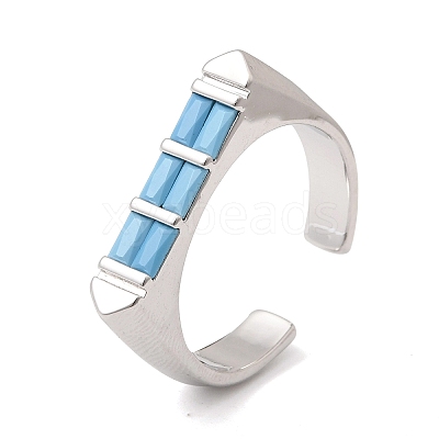 Brass Micro Pave Cubic Zirconia Cuff Open Rings for Women RJEW-L343-02P-1