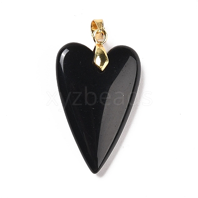 Natural Obsidian Pendants X-G-E570-01G-10-1