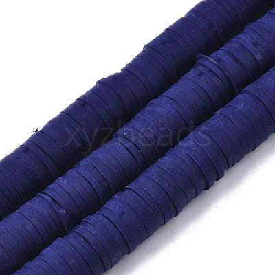 Flat Round Handmade Polymer Clay Beads CLAY-R067-10mm-35-1