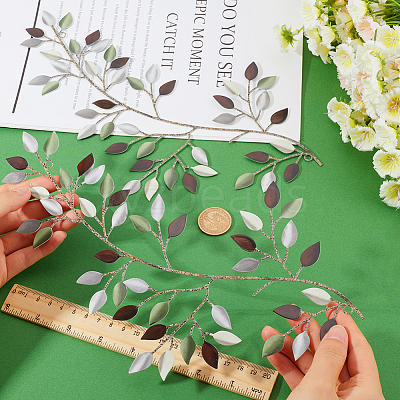 Iron Leaves Branch  Wall Decorations AJEW-WH0513-30A-1
