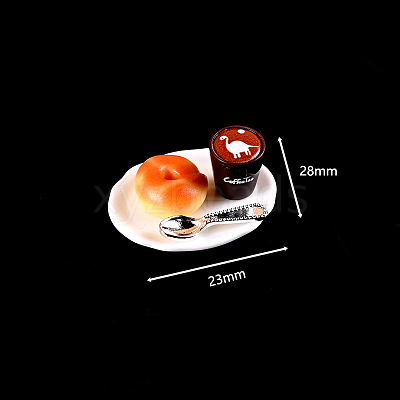 Resin Miniature Breakfast Set Ornaments DIY-H174-01A-1