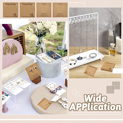 100Pcs 2 Styles Friendship Theme Kraft Paper Jewelry Display Cards CDIS-TA0001-24-1