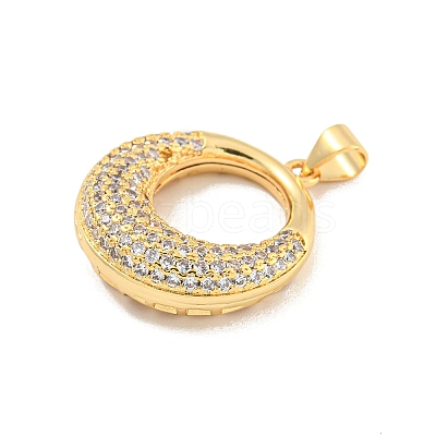 Brass Pave Clear Cubic Zirconia Pendants KK-U009-13G-02-1