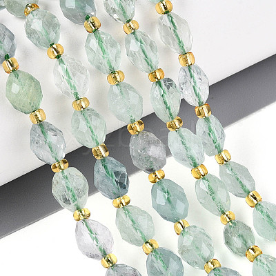 Natural Green Fluorite Beads Strands G-N342-53-8x6-12-1