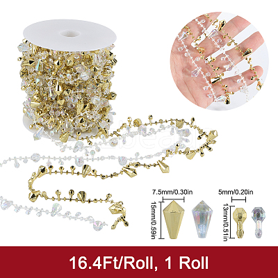 1 Roll Plastic Diamond Beaded Trim OCOR-SP0001-12B-1