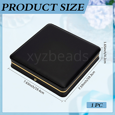 Imitation Leather Pure Color Flip-open Gift Boxes CON-WH0095-238A-02-1