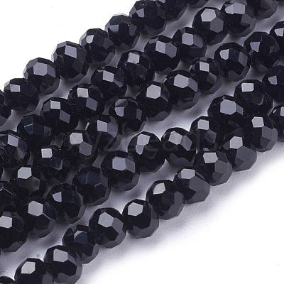 Faceted(32 Facets) Round Glass Beads Strands X-EGLA-J042-4mm-08-1