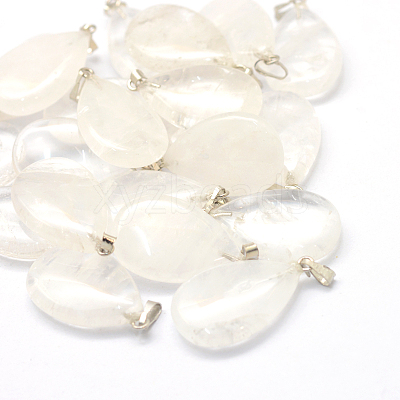 Teardrop Natural Quartz Crystal Pendants G-Q368-08-1
