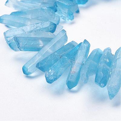 Natural Quartz Crystal Points Beads Strands G-K181-B06-1