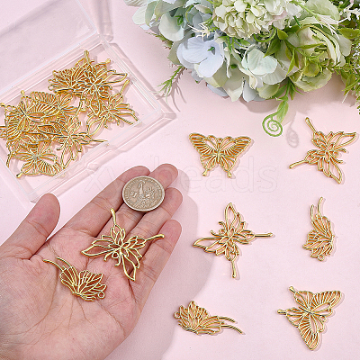 20Pcs 3 Styles Zinc Alloy Open Back Bezel Pendants FIND-SP0005-70-1
