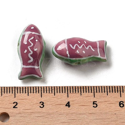 Handmade Printed Porcelain Beads PORC-E015-17H-1