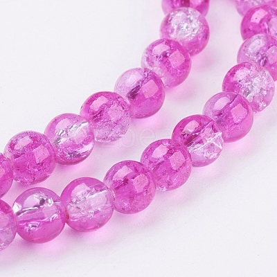 Crackle Glass Beads Strands X-CCG-Q002-6mm-09-1