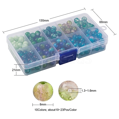 10 Style Spray Painted & Drawbench Transparent & Baking Paint Glass Beads GLAA-YW0001-26E-1