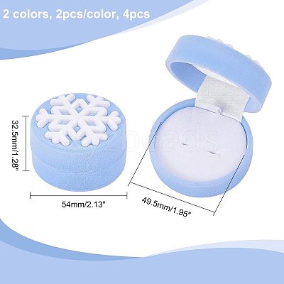 4Pcs 2 Colors Velvet Jewelry Packing Boxes VBOX-CA0001-003-1
