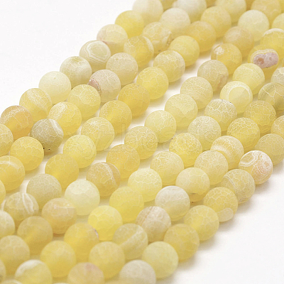 Frosted Natural Weathered Agate Beads Strands X-G-F367-6mm-11-1