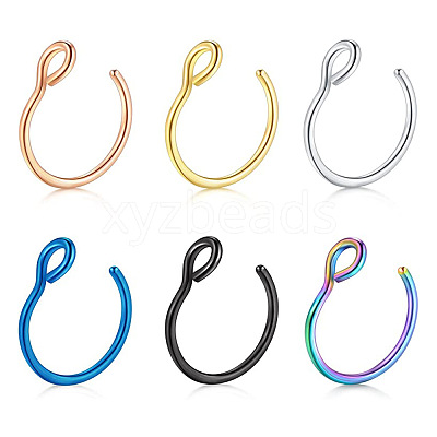 316 Surgical Stainless Steel Clip on Nose Rings WGA7223-03-1