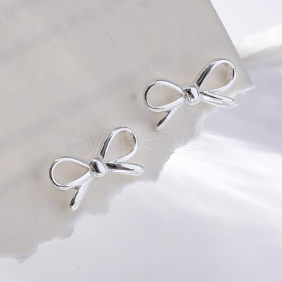 925 Sterling Silver Stud Earrings EJEW-R015-02S-1