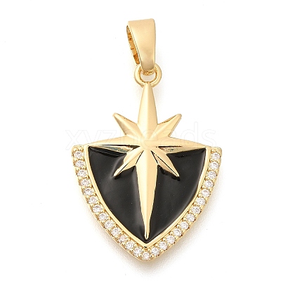 Brass Micro Pave Cubic Zirconia Pendants KK-S049-14G-02-1