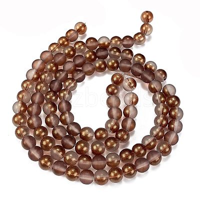 Frosted Transparent Glass Bead Strands GLAA-P065-8mm-13-1