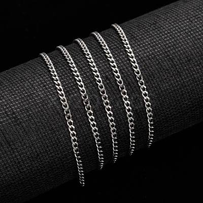 Non-Tarnish 3.28 Feet 304 Stainless Steel Curb Chains X-CHS-P003-05P-1