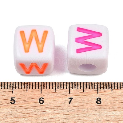 Opaque Acrylic Enamel European Beads AC-ACBA1794-04W-1