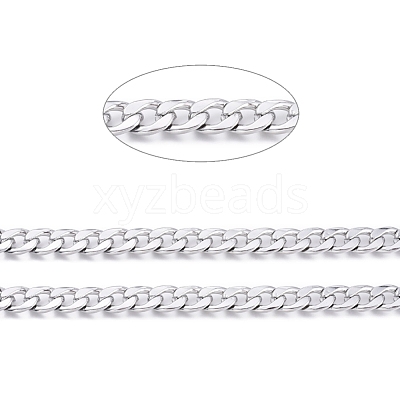 Tarnish Resistant 304 Stainless Steel Cuban Link Chains CHS-D032-02P-1