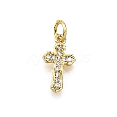Brass Micro Pave Cubic Zirconia Pendants KK-Z100-39G-04-1