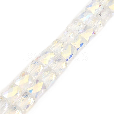 AB Color Plated Transparent Glass Beads Strands EGLA-P051-06A-A09-1